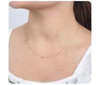 Gold Plated Tiny 3mm Balls Silver Necklace SPE-2476-GP